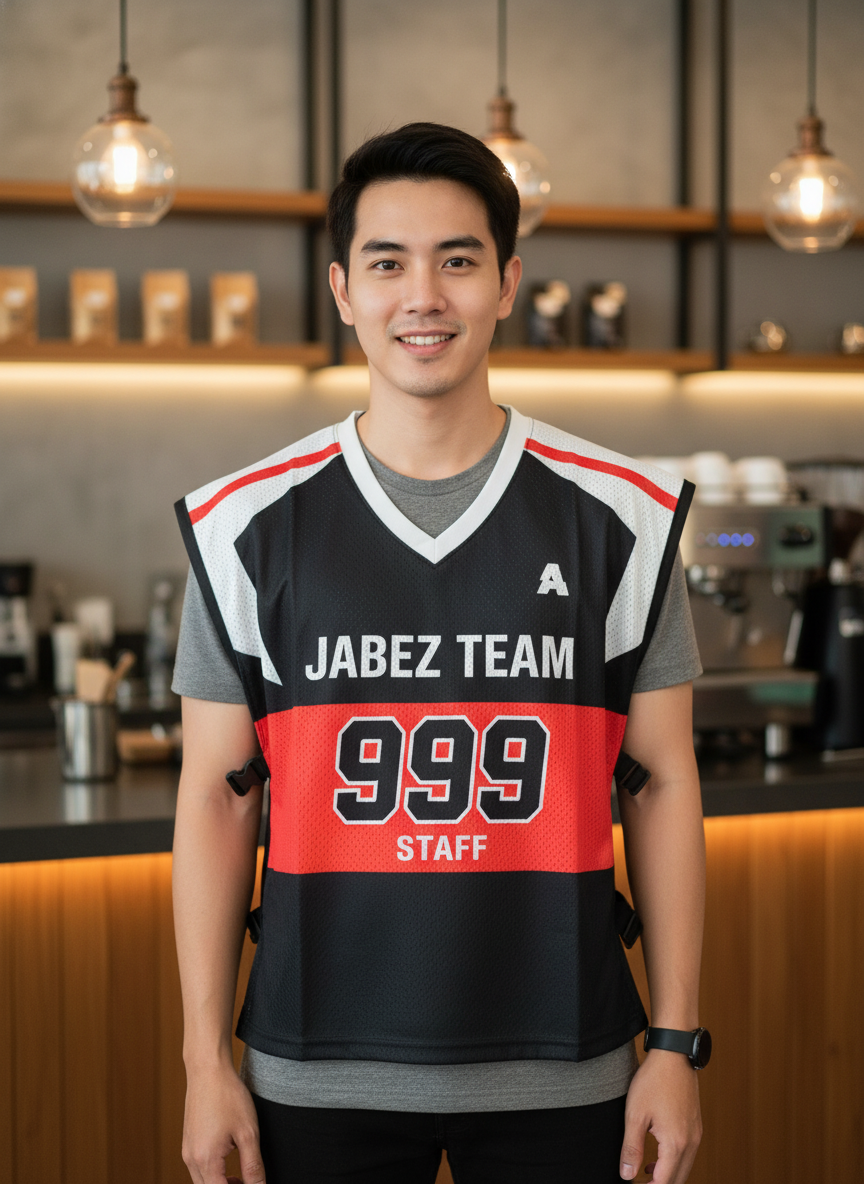 ออกแบบเสื้อกั๊ก รับผลิตเสื้อกั๊ก JABEZ ด้านหน้า ออกแบบเสื้อกั๊ก รับผลิตเสื้อกั๊ก JABEZ ด้านหน้า
