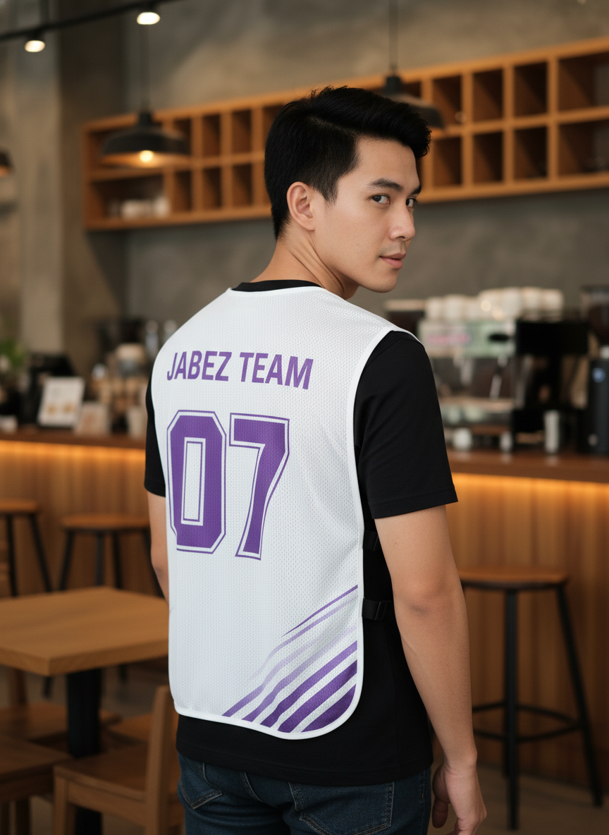 เสื้อกั๊กทีม JABEZ ลายด้านหลัง เสื้อกั๊กทีม JABEZ ลายด้านหลัง
