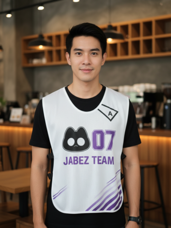 ออกแบบเสื้อกั๊ก รับผลิตเสื้อกั๊ก JABEZ ด้านหน้า
