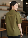 ออกแบบเสื้อทีมผ้าไทย รับผลิตเสื้อทีมผ้าไทย ทรงฮาวาย ด้านหน้า