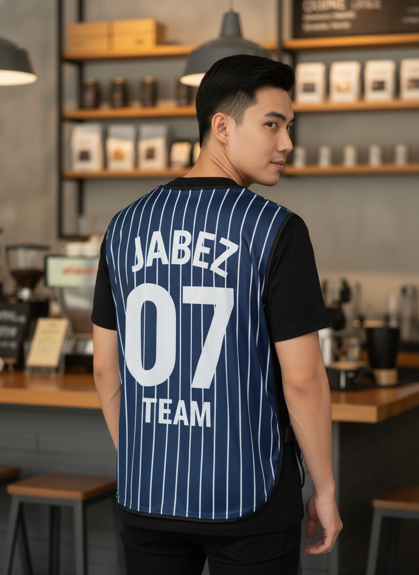 เสื้อกั๊กทีม JABEZ ลายด้านหลัง เสื้อกั๊กทีม JABEZ ลายด้านหลัง