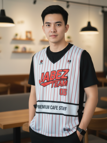 ออกแบบเสื้อกั๊ก รับผลิตเสื้อกั๊ก JABEZ ด้านหน้า