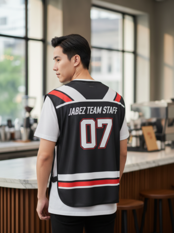 เสื้อกั๊กทีม JABEZ ลายด้านหลัง