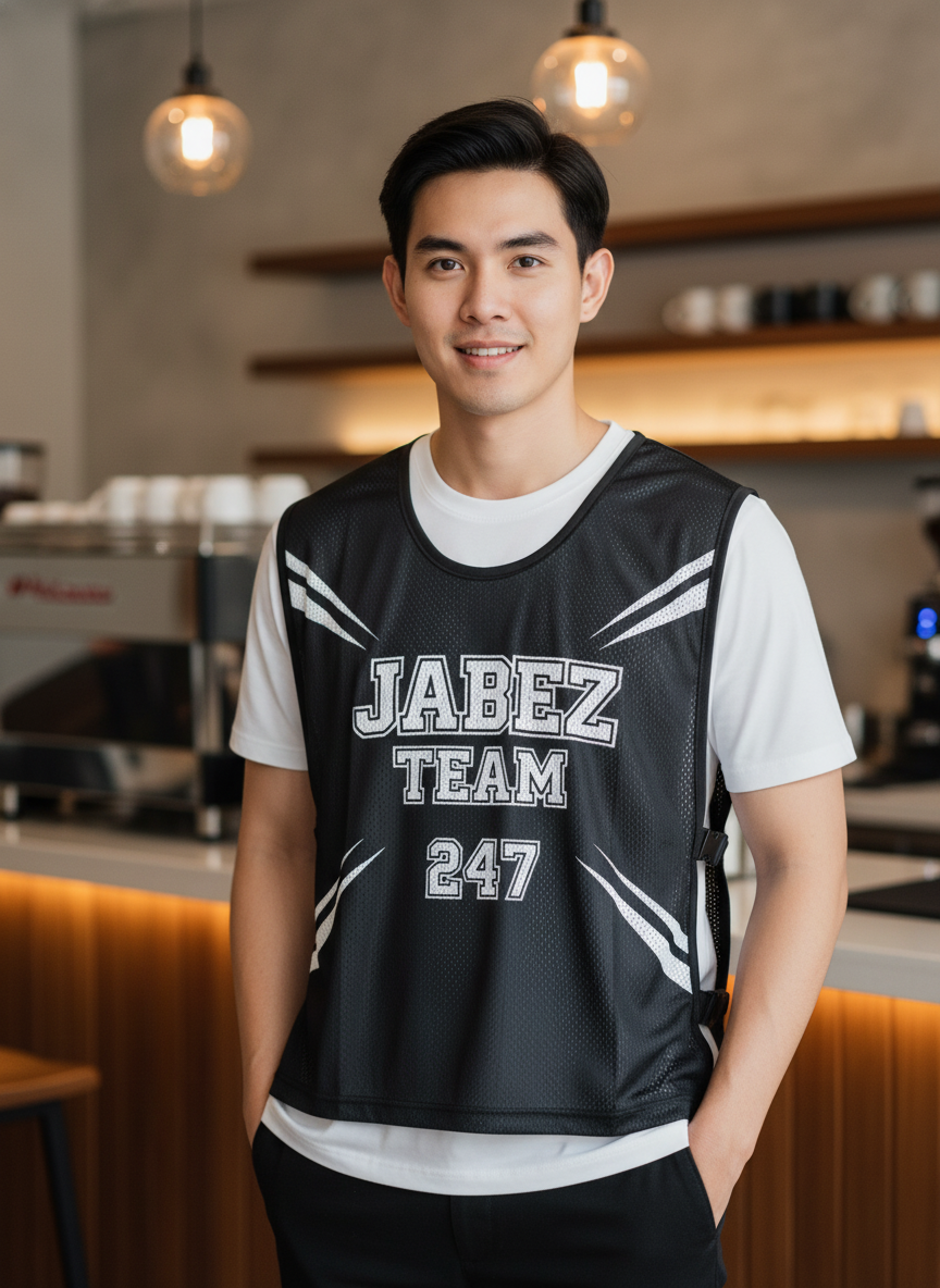 ออกแบบเสื้อกั๊ก รับผลิตเสื้อกั๊ก JABEZ ด้านหน้า ออกแบบเสื้อกั๊ก รับผลิตเสื้อกั๊ก JABEZ ด้านหน้า