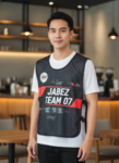 ออกแบบเสื้อกั๊ก รับผลิตเสื้อกั๊ก JABEZ ด้านหน้า