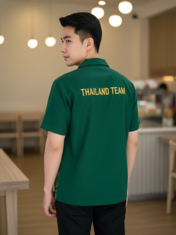 เสื้อทีมผ้าไทย ลายมัดหมี่ ด้านหลัง