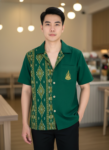 ออกแบบเสื้อทีมผ้าไทย รับผลิตเสื้อทีมผ้าไทย ทรงฮาวาย ด้านหน้า