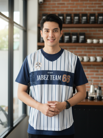 ออกแบบเสื้อกั๊ก รับผลิตเสื้อกั๊ก JABEZ ด้านหน้า