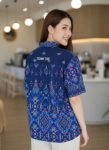 ออกแบบเสื้อทีมผ้าไทย รับผลิตเสื้อทีมผ้าไทย ทรงฮาวาย ด้านหน้า