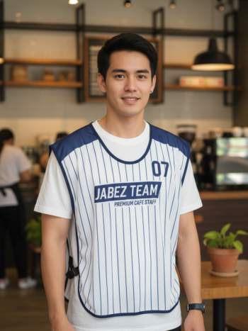 ออกแบบเสื้อกั๊ก รับผลิตเสื้อกั๊ก JABEZ ด้านหน้า