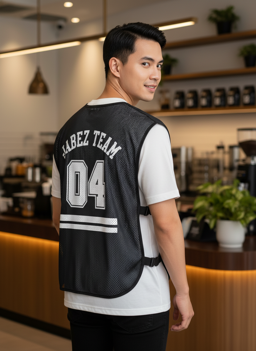เสื้อกั๊กทีม JABEZ ลายด้านหลัง เสื้อกั๊กทีม JABEZ ลายด้านหลัง