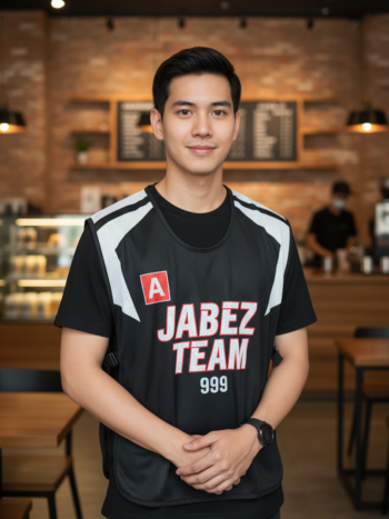 ออกแบบเสื้อกั๊ก รับผลิตเสื้อกั๊ก JABEZ ด้านหน้า