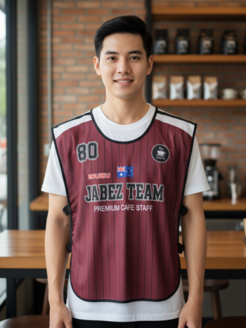 ออกแบบเสื้อกั๊ก รับผลิตเสื้อกั๊ก JABEZ ด้านหน้า