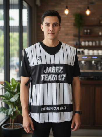 ออกแบบเสื้อกั๊ก รับผลิตเสื้อกั๊ก JABEZ ด้านหน้า