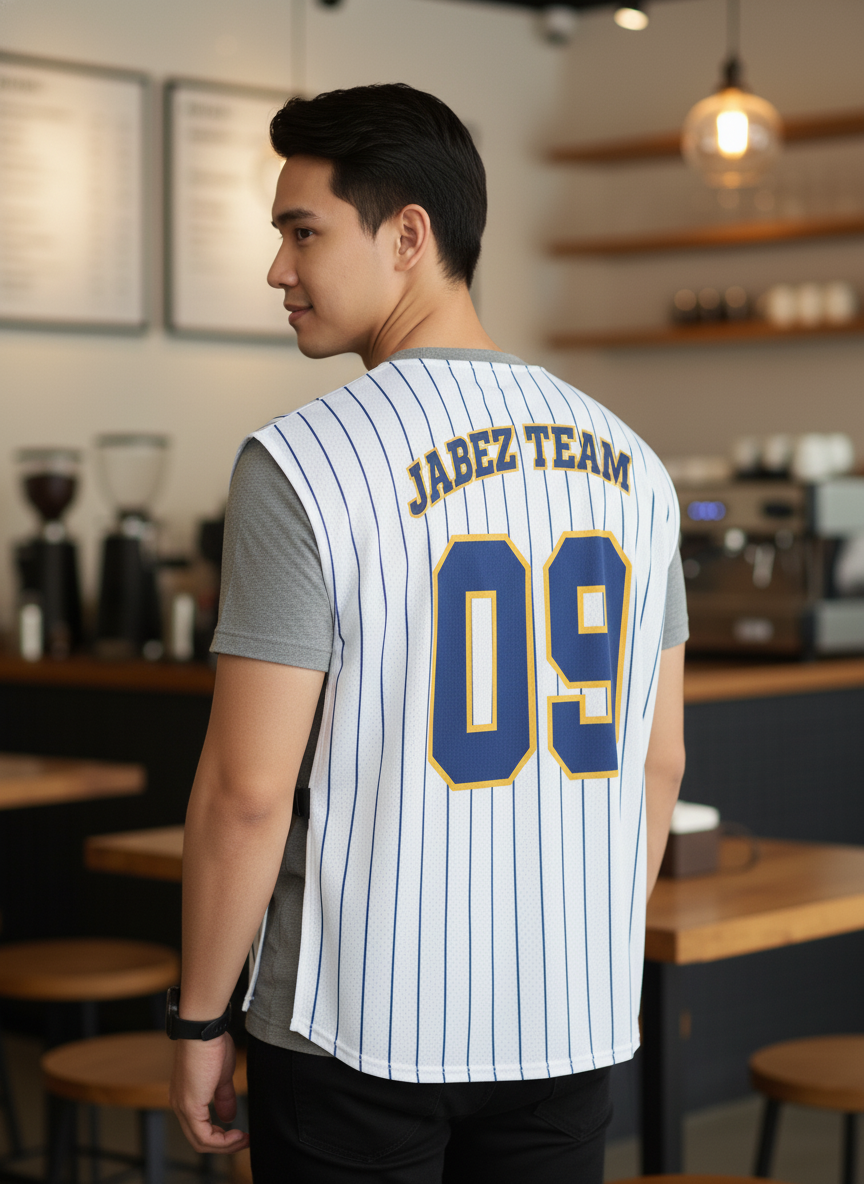 เสื้อกั๊กทีม JABEZ ลายด้านหลัง เสื้อกั๊กทีม JABEZ ลายด้านหลัง