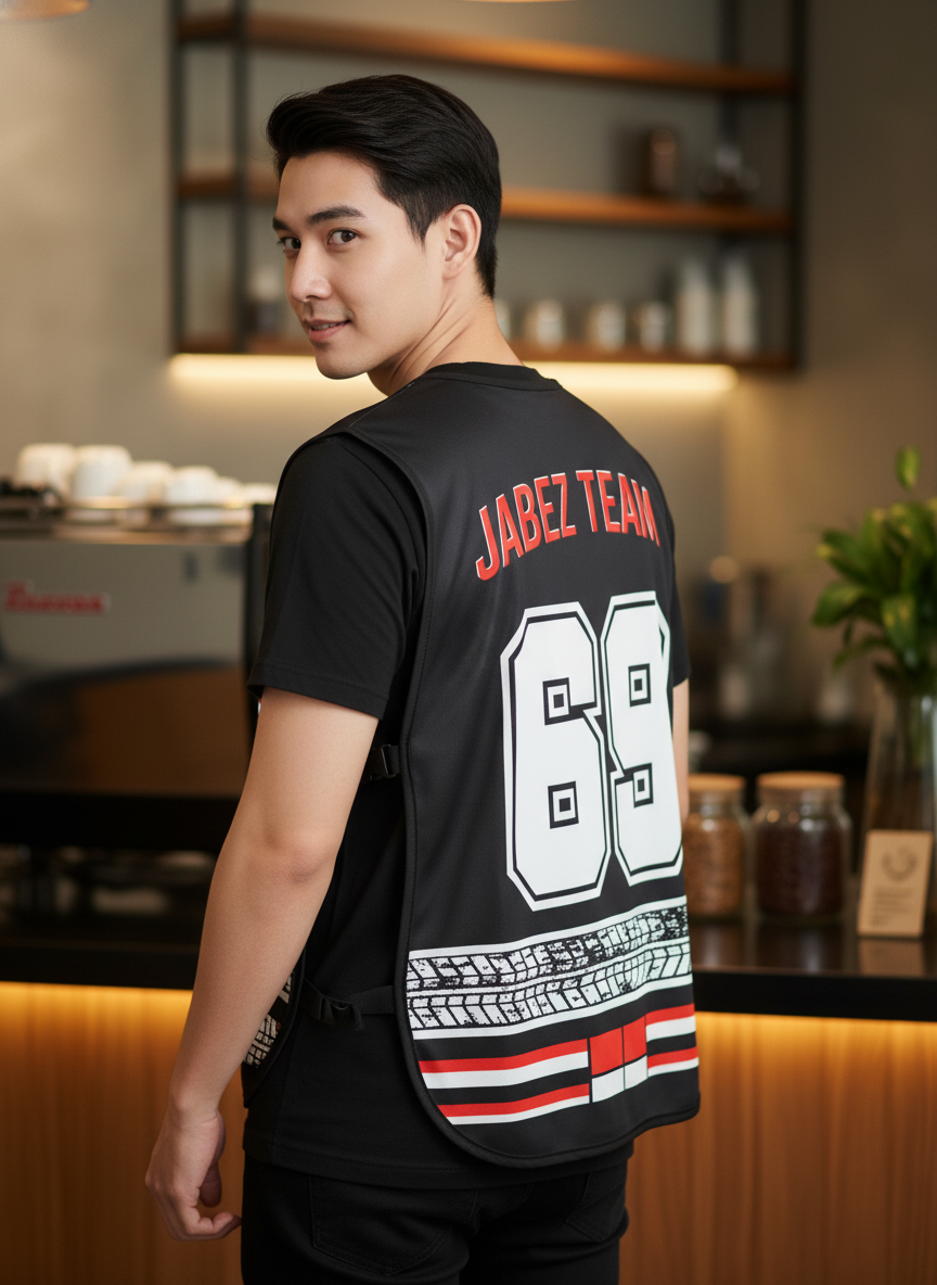 เสื้อกั๊กทีม JABEZ ลายด้านหลัง เสื้อกั๊กทีม JABEZ ลายด้านหลัง
