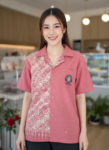 ออกแบบเสื้อทีมผ้าไทย รับผลิตเสื้อทีมผ้าไทย ทรงฮาวาย ด้านหน้า