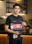 ออกแบบเสื้อกั๊ก รับผลิตเสื้อกั๊ก JABEZ ด้านหน้า