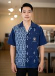 ออกแบบเสื้อทีมผ้าไทย รับผลิตเสื้อทีมผ้าไทย ทรงฮาวาย ด้านหน้า