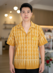 ออกแบบเสื้อทีมผ้าไทย รับผลิตเสื้อทีมผ้าไทย ทรงฮาวาย ด้านหน้า