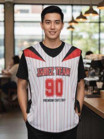ออกแบบเสื้อกั๊ก รับผลิตเสื้อกั๊ก JABEZ ด้านหน้า