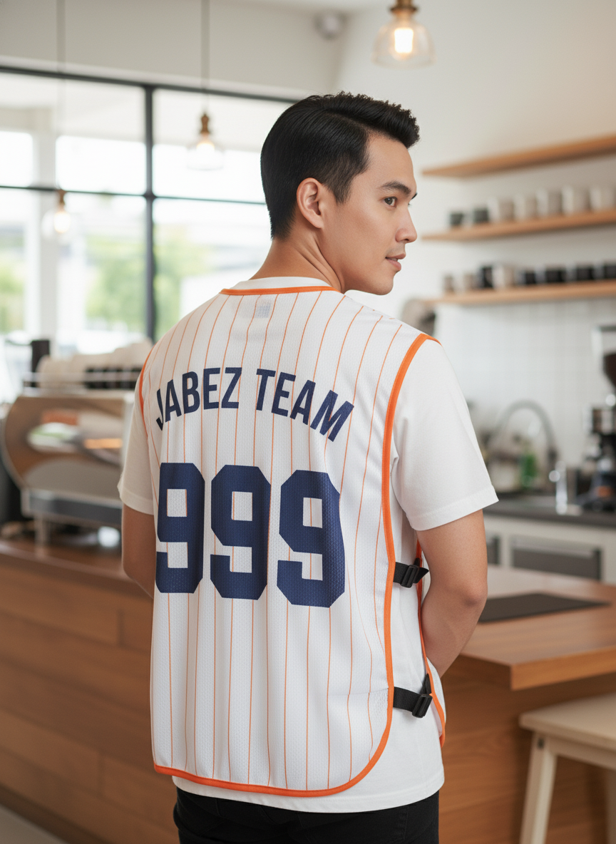 เสื้อกั๊กทีม JABEZ ลายด้านหลัง เสื้อกั๊กทีม JABEZ ลายด้านหลัง