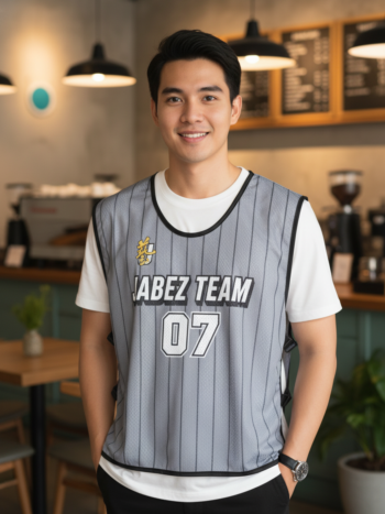 ออกแบบเสื้อกั๊ก รับผลิตเสื้อกั๊ก JABEZ ด้านหน้า