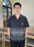 ออกแบบเสื้อทีมผ้าไทย รับผลิตเสื้อทีมผ้าไทย ทรงฮาวาย ด้านหน้า