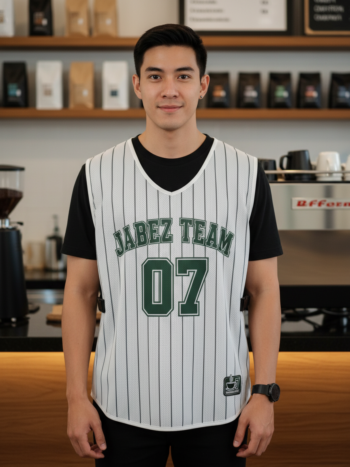 ออกแบบเสื้อกั๊ก รับผลิตเสื้อกั๊ก JABEZ ด้านหน้า
