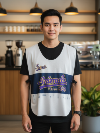 ออกแบบเสื้อกั๊ก รับผลิตเสื้อกั๊ก JABEZ ด้านหน้า
