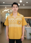 ออกแบบเสื้อทีมผ้าไทย รับผลิตเสื้อทีมผ้าไทย ทรงฮาวาย ด้านหน้า