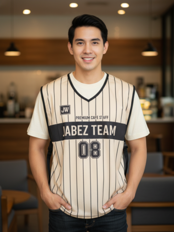 ออกแบบเสื้อกั๊ก รับผลิตเสื้อกั๊ก JABEZ ด้านหน้า