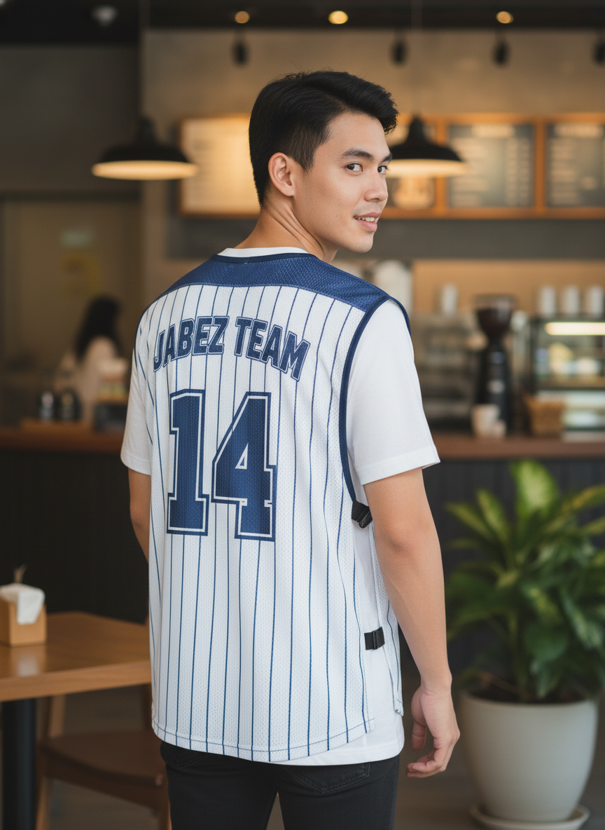 เสื้อกั๊กทีม JABEZ ลายด้านหลัง เสื้อกั๊กทีม JABEZ ลายด้านหลัง