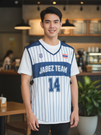 ออกแบบเสื้อกั๊ก รับผลิตเสื้อกั๊ก JABEZ ด้านหน้า