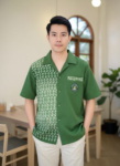 ออกแบบเสื้อทีมผ้าไทย รับผลิตเสื้อทีมผ้าไทย ทรงฮาวาย ด้านหน้า