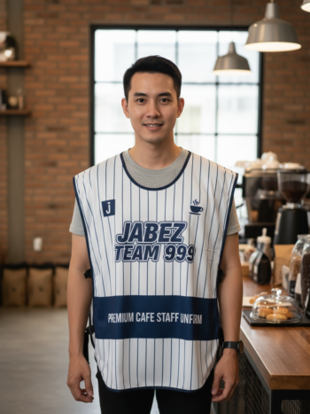 ออกแบบเสื้อกั๊ก รับผลิตเสื้อกั๊ก JABEZ ด้านหน้า