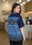 ออกแบบเสื้อทีมผ้าไทย รับผลิตเสื้อทีมผ้าไทย ทรงฮาวาย ด้านหน้า