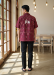 ออกแบบเสื้อทีมผ้าไทย รับผลิตเสื้อทีมผ้าไทย ทรงฮาวาย ด้านหน้า