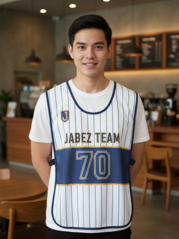ออกแบบเสื้อกั๊ก รับผลิตเสื้อกั๊ก JABEZ ด้านหน้า
