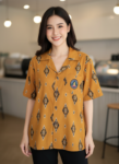 ออกแบบเสื้อทีมผ้าไทย รับผลิตเสื้อทีมผ้าไทย ทรงฮาวาย ด้านหน้า