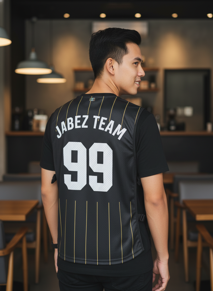 เสื้อกั๊กทีม JABEZ ลายด้านหลัง เสื้อกั๊กทีม JABEZ ลายด้านหลัง