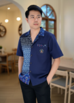 ออกแบบเสื้อทีมผ้าไทย รับผลิตเสื้อทีมผ้าไทย ทรงฮาวาย ด้านหน้า