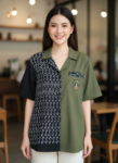 ออกแบบเสื้อทีมผ้าไทย รับผลิตเสื้อทีมผ้าไทย ทรงฮาวาย ด้านหน้า