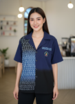 ออกแบบเสื้อทีมผ้าไทย รับผลิตเสื้อทีมผ้าไทย ทรงฮาวาย ด้านหน้า