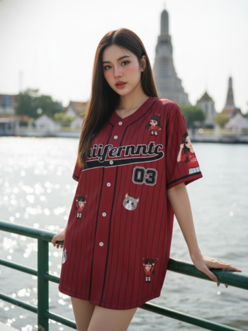 เสื้อเบสบอลพิมพ์ลาย สั่งทำ ออกแบบเอง ORDER 496 ด้านหน้า