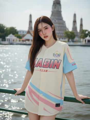 เสื้อเบสบอลพิมพ์ลาย สั่งทำ ออกแบบเอง ORDER 499 ด้านหน้า