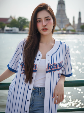 เสื้อเบสบอลพิมพ์ลาย สั่งทำ ออกแบบเอง ORDER 426 ด้านหน้า