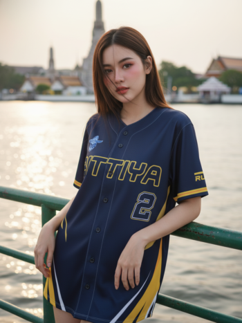 เสื้อเบสบอลพิมพ์ลาย สั่งทำ ออกแบบเอง ORDER 431 ด้านหน้า