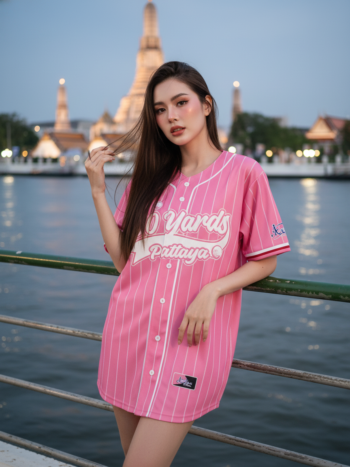 เสื้อเบสบอลพิมพ์ลาย สั่งทำ ออกแบบเอง ORDER 351รอบ 3 (เเบบใหม่) ด้านหน้า