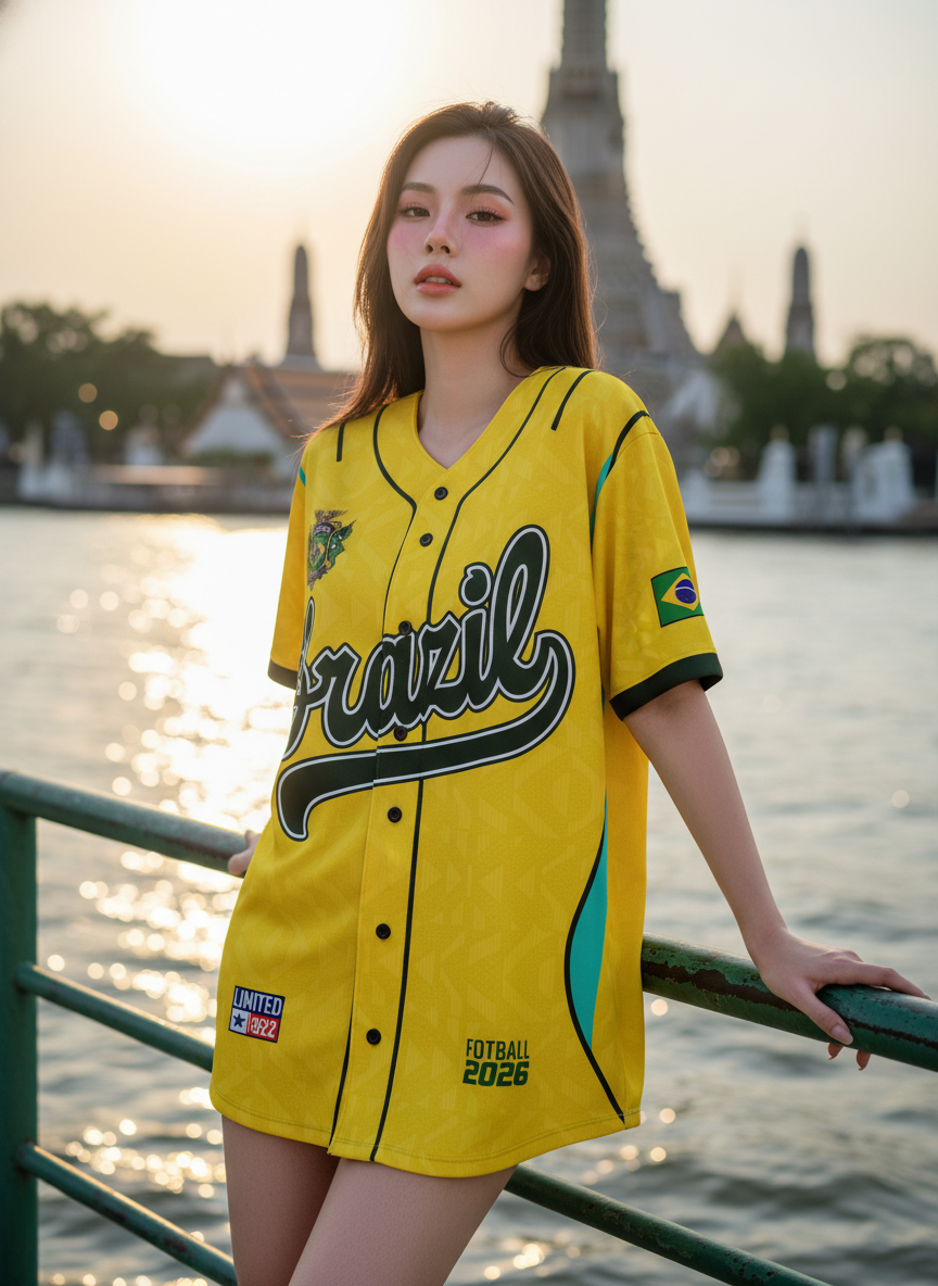 เสื้อแฟนบอล 2026 - บราซิล เบสบอล (แบบ 2)